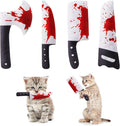 Potaroma 4Pcs Cat Toys, Horror Halloween Knife-Shaped Kitten Catnip Crinkly Sound Toys Indoor Exercise for All Cat Breeds 6.5 Inches